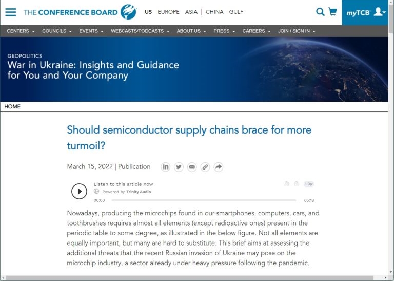 Should semiconductor supply chains brace for more turmoil (Conference Board Geopolicy Brief)